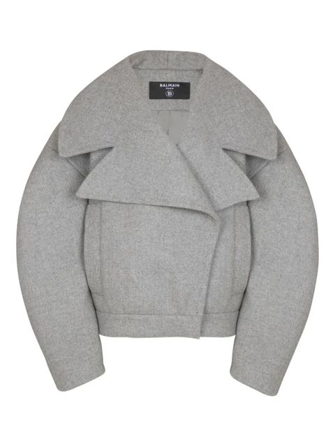 Balmain oversized-lapel wool-cashmere coat - Grey - zdjęcie produktu nr 1