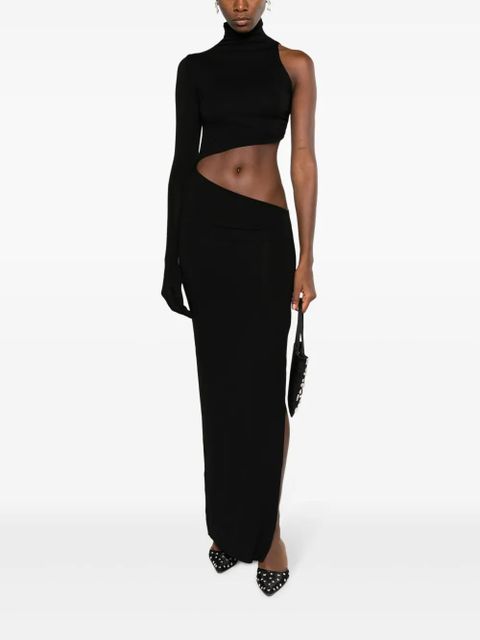 MANURÍ Tetris cut-out midi dress - Black