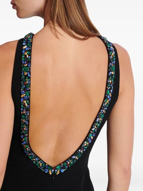 Balmain jewel-embellished velvet dress - Black