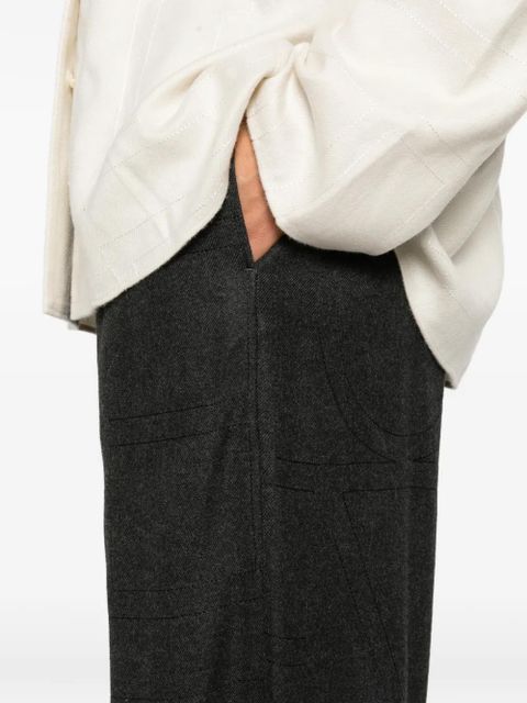 TOTEME monogram flannel trousers - Grey