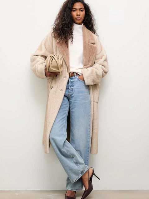 Answear.LAB płaszcz kolor beżowy - zdjęcie produktu nr 1