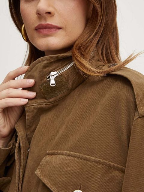 Pinko kurtka jeansowa damska kolor brązowy przejściowa 103921 A22P