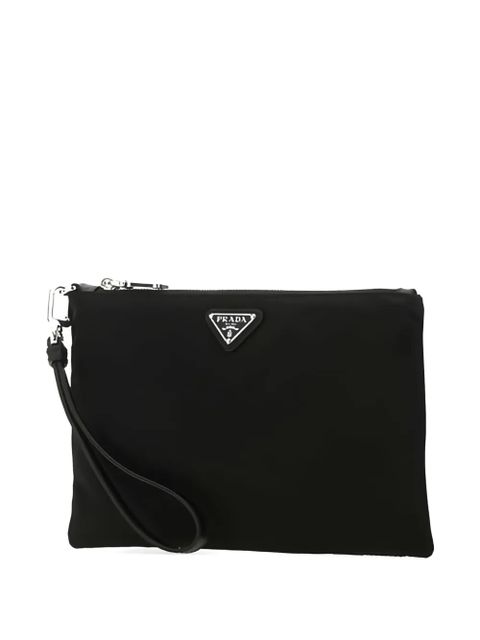 Prada enamel triangle logo tote bag - Black - zdjęcie produktu nr 2
