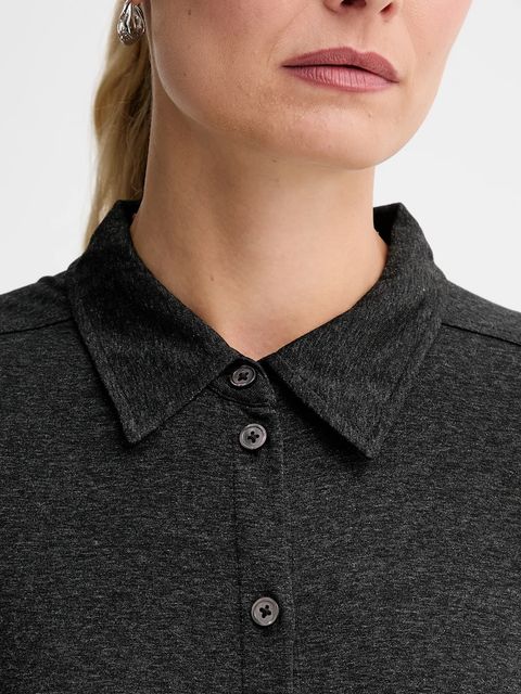 Marc O'Polo koszula damskie kolor szary regular z kołnierzykiem klasycznym 509205252505