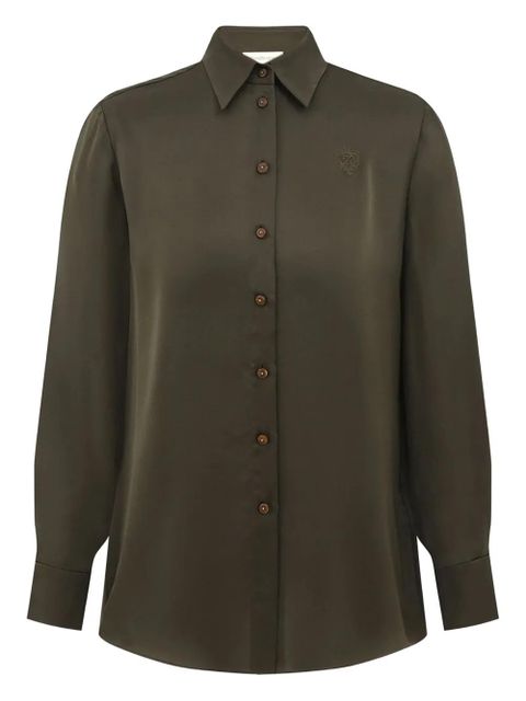 ZIMMERMANN embroidered satin shirt - Green - zdjęcie produktu nr 1