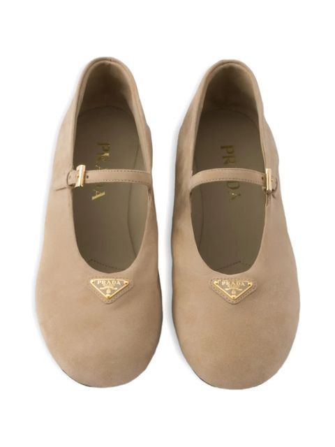 Prada suede ballerinas - Neutrals