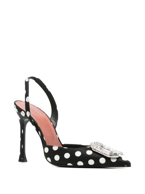 Amina Muaddi Camellia polka-dot-pattern pumps - Black - zdjęcie produktu nr 2