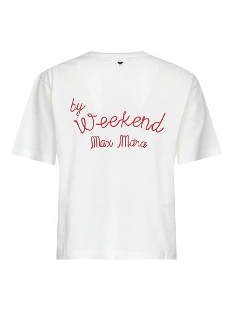 Weekend Max Mara embroidered cotton T-shirt - White - zdjęcie produktu nr 2