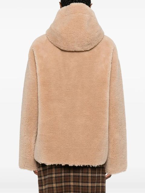 Maje hooded zip-up jacket - Brown