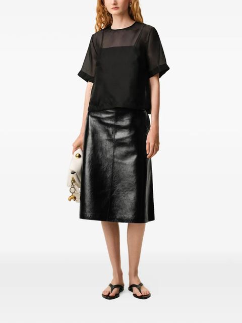 AMI Paris short-sleeves sheer top - Black - zdjęcie produktu nr 2