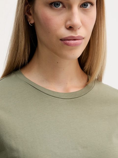 Sisley t-shirt bawełniany damski kolor zielony 3WHCL107U