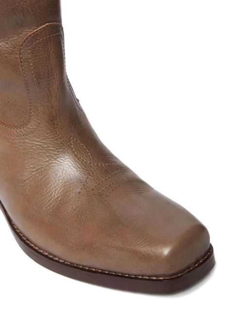 Weekend Max Mara Ranch leather cowboy boots - Brown