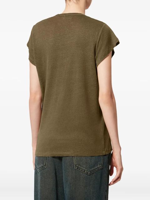 MARANT ÉTOILE Zankou V-neck short-sleeve T-shirt - Green