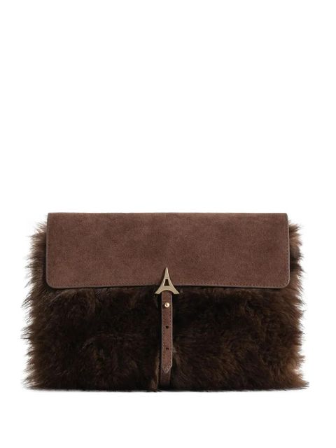Manière De Voir Aliya faux-fur belted clutch bag - Brown - zdjęcie produktu nr 1