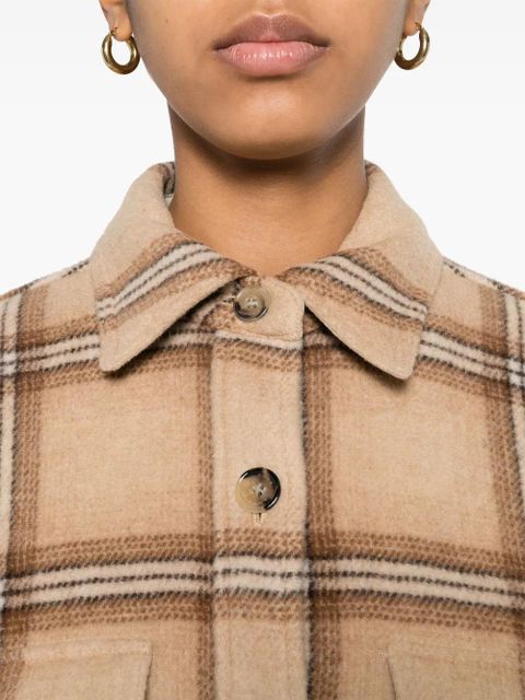 ISABEL MARANT Faxona checked shirt jacket - Brown