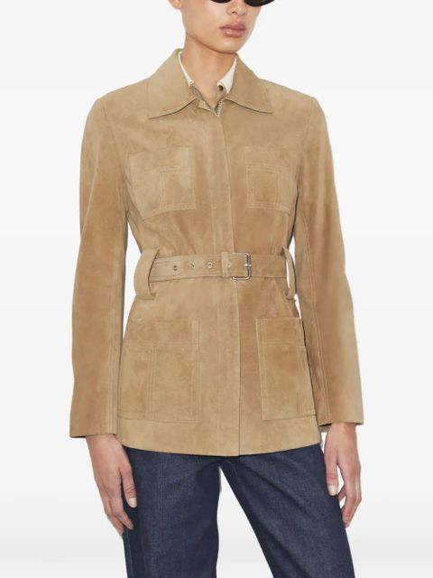Tory Burch belted suede jacket - Brown
