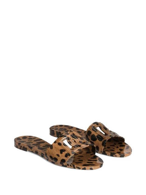 Dolce & Gabbana leo-print rubber beachwear slides - Brown - zdjęcie produktu nr 2