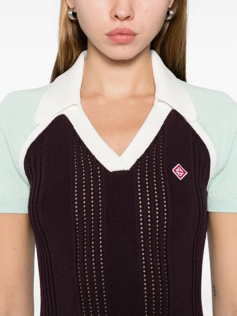 Casablanca V-neck logo-detail dress - Brown - zdjęcie produktu nr 2