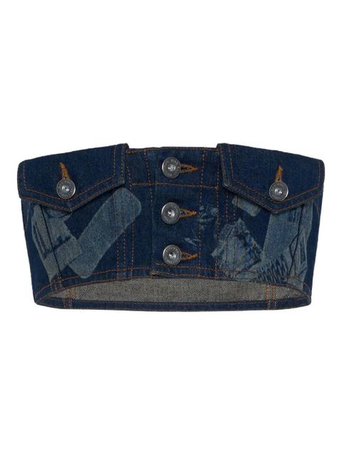 Jean Paul Gaultier Trompe L'oeil printed top - Blue - zdjęcie produktu nr 1