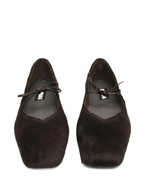 ALOHAS Sway square toe tie ballet flats - Brown