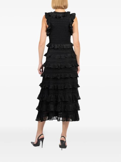 ZIMMERMANN tiered ruffle midi dress - Black