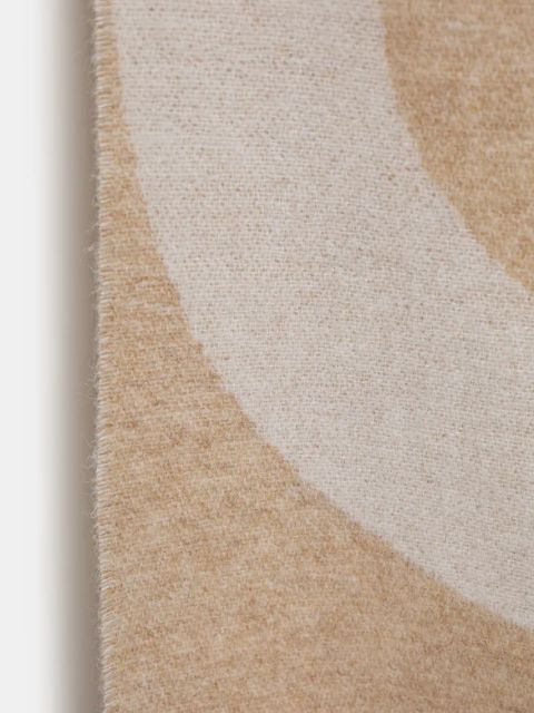 A.P.C. szalik wełniany kolor beżowy wzorzysty