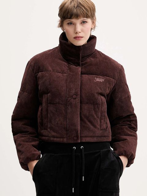 Tommy Jeans kurtka kolor brązowy zimowa oversize DW0DW21658 - zdjęcie produktu nr 1