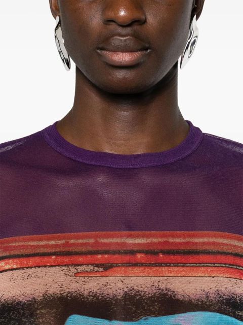 Jean Paul Gaultier Roses mesh minidress - Blue