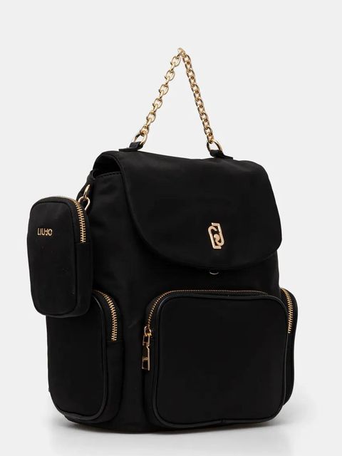 Liu Jo plecak damski kolor czarny mały gładki AA5174 T4559
