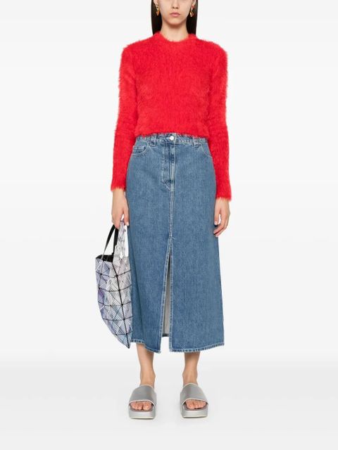 Sunnei logo-patch denim skirt - Blue - zdjęcie produktu nr 2