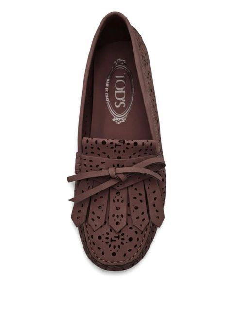 Tod's laser cut bow loafers - Brown - zdjęcie produktu nr 2