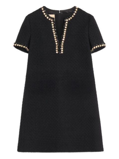 Valentino Garavani embroidered canestrello-tweed mini dress - Black - zdjęcie produktu nr 1