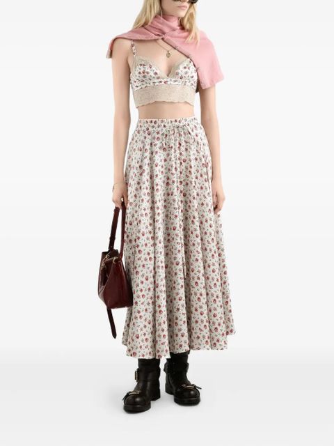 Dolce & Gabbana drawstring floral midi skirt - White - zdjęcie produktu nr 2
