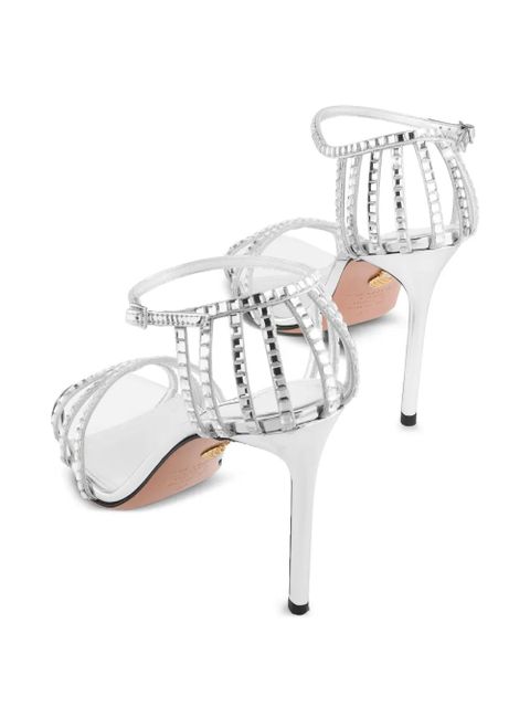 Aquazzura Sensation Crystal heeled sandals - Silver
