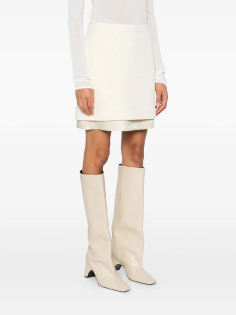 Jil Sander layered mini skirt - Neutrals