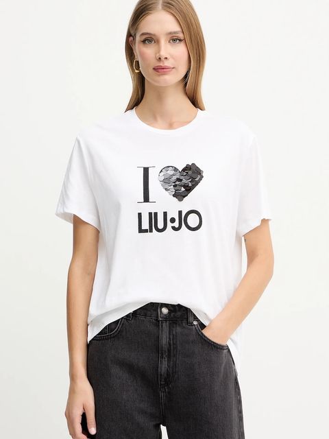 Liu Jo t-shirt bawełniany damski kolor biały MF5345 JS923 - zdjęcie produktu nr 1
