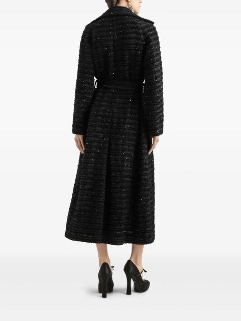 Dolce & Gabbana sequin-embellished tweed coat - Black