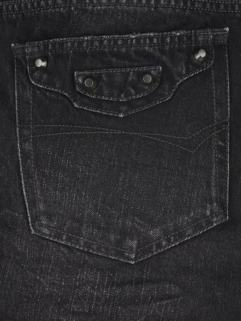 Balenciaga frayed denim skirt - Black