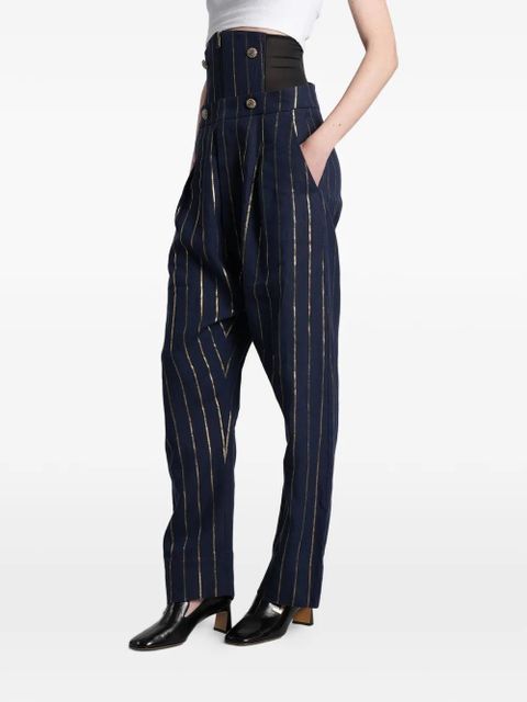 Vivienne Westwood pinstripe corset-waist trousers - Blue