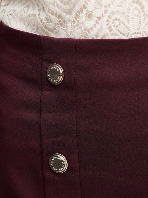 Morgan spódnica kolor bordowy mini rozkloszowana JPALE