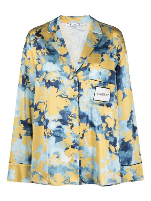 Off-White RMD flower-print V-neck shirt - Blue - zdjęcie produktu nr 1