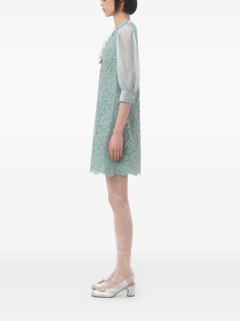 Valentino Garavani lace-pattern minidress - Blue