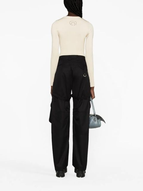 Marine Serre rib-knit long-sleeve top - Neutrals