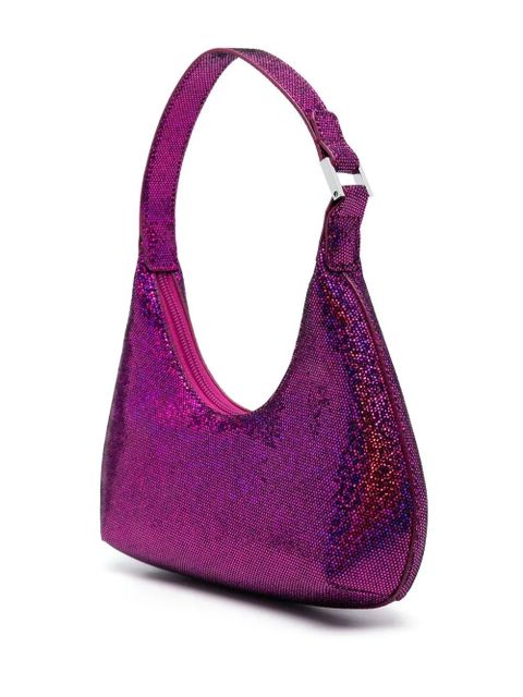 BY FAR glitter-detail shoulder bag - Pink