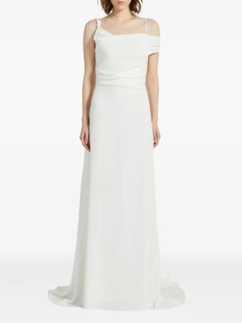 Max Mara Ghiglia draped maxi dress - White