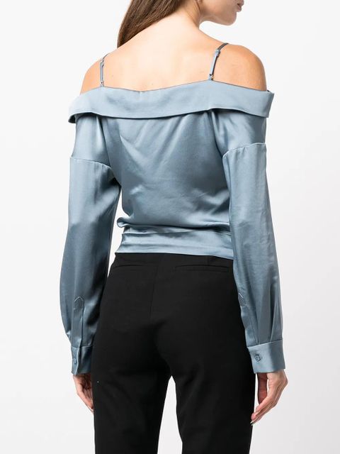 Simkhai off-the-shoulder satin top - Blue