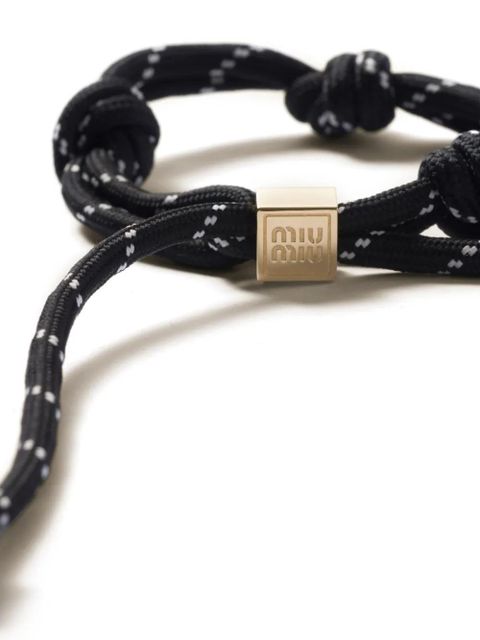 Miu Miu logo-charm rope bracelet - Black - zdjęcie produktu nr 2