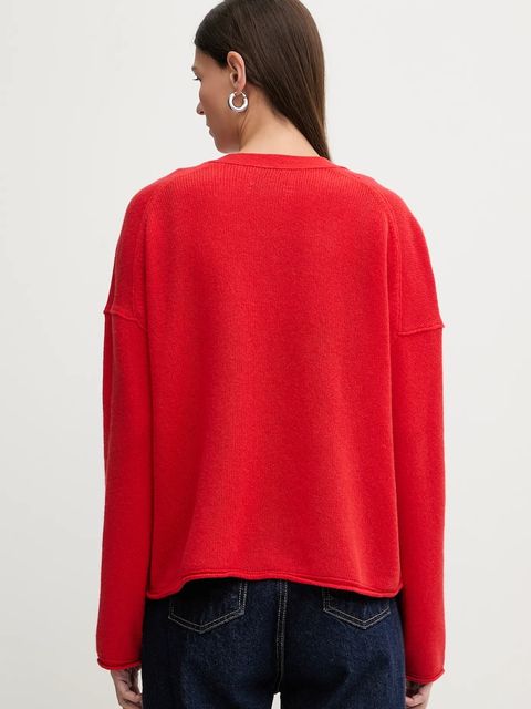 Marc O'Polo kardigan wełniany damski kolor czerwony 600605461119