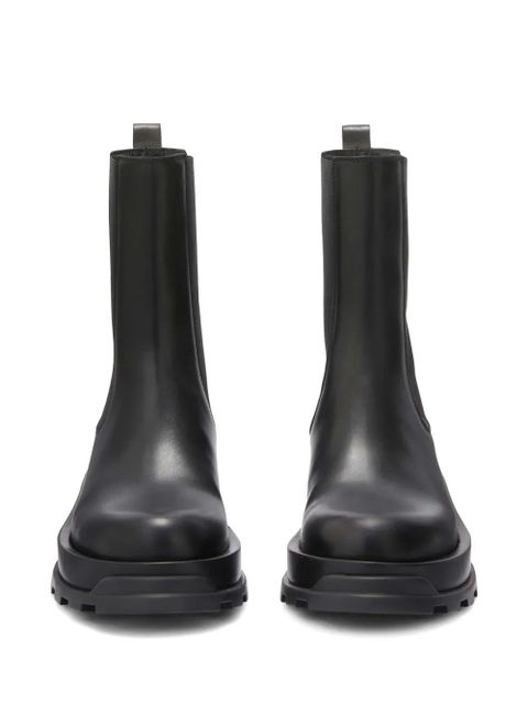 Jil Sander leather chelsea boots - Black