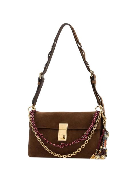 Prada tassel-detail suede shoulder bag - Brown